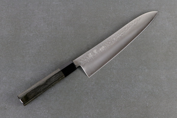 Gyuto 240mm HAP40 Silverback - Tsuchime Finish, Complite Handle gray