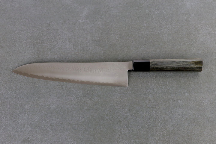 Gyuto 240mm HAP40 Silverback - Tsuchime Finish, Complite Handle gray