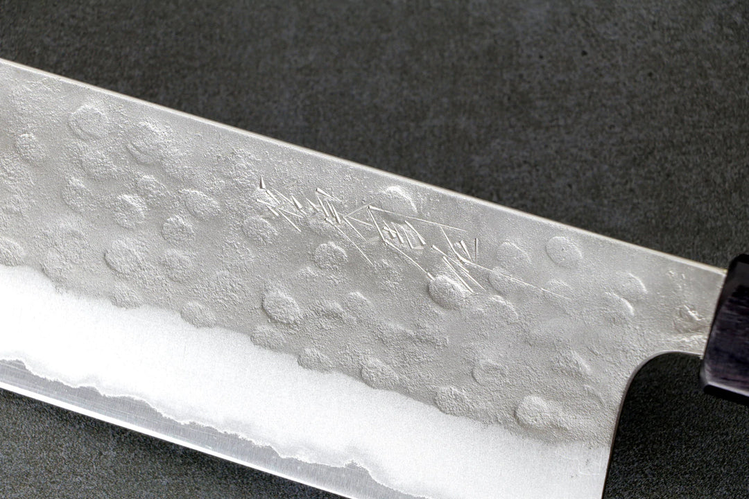 Nakiri 170mm Matsubara Aogami#2 - Tsuchime Finished, Walnussholz Griff