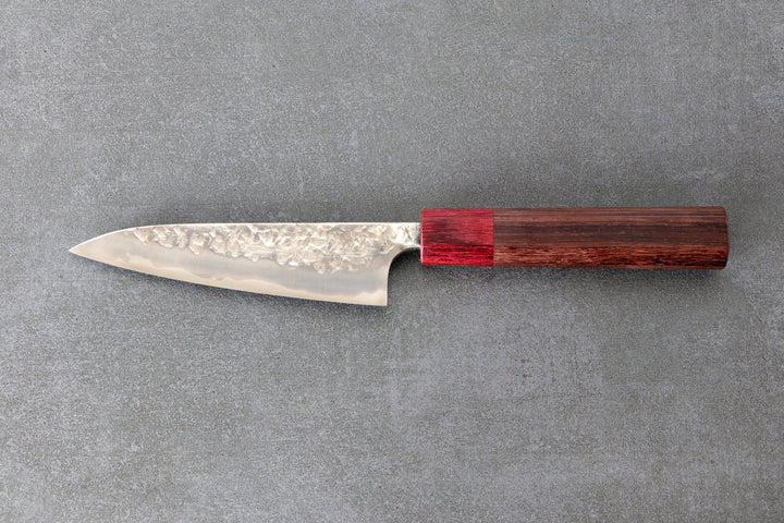 Petty 120mm Kisuke ATS-34  - Tsuchime Finish und Rosenholz Griff