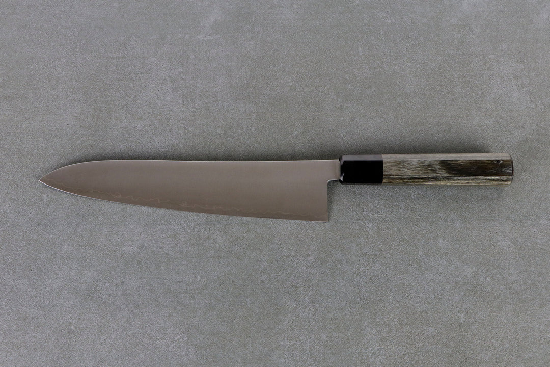 Gyuto 240mm HAP40 Silverback  - Polished Finish, Complite Griff Grau