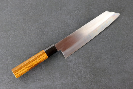 Bunka 210mm Yoshimitsu Blue #2  - Politur finished, Urushi Griff transparent - schwarz