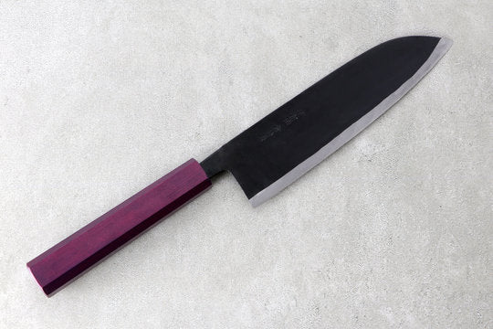 Santokumesser einseitiger Schliff mit Griff Lila