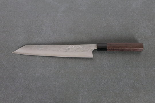 Sujihiki 24 cm Matsubara Blue #2 - Nashiji , Walnussholz Griff