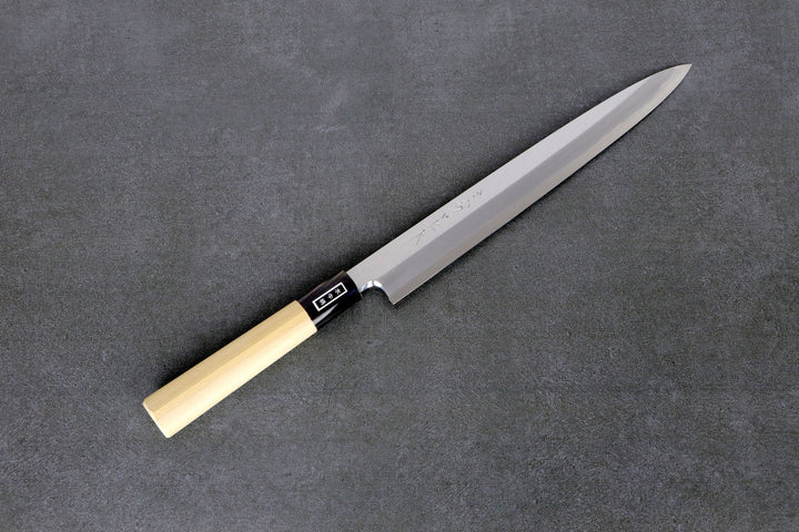 Yanagiba 27 cm Shirogami 2 Misuzu - Ho-wood handle with buffalo horn ferrule