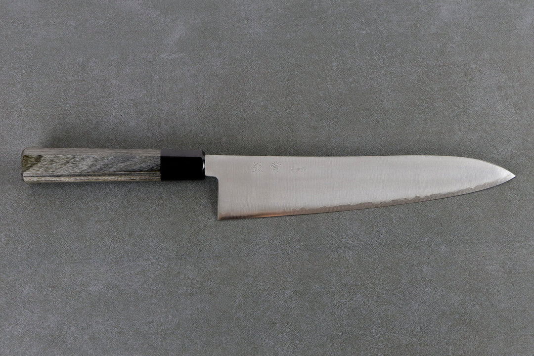 Gyuto 240mm HAP40 Silverback  - Polished Finish, Complite Griff Grau