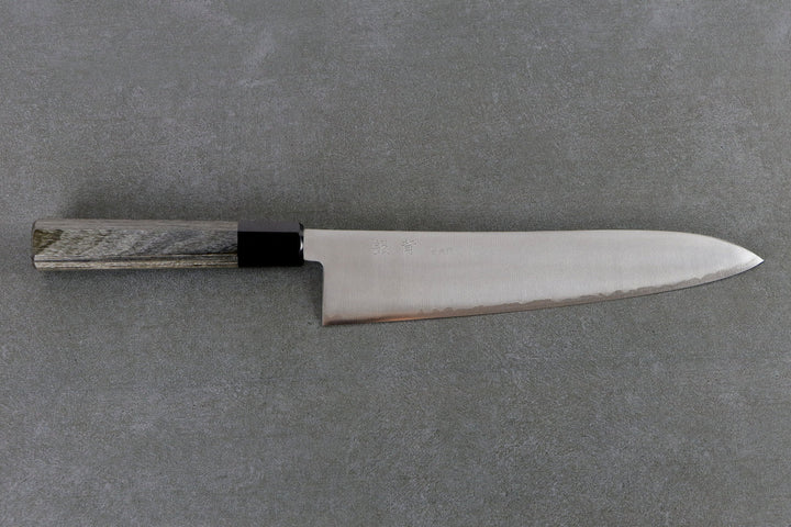 Gyuto 240mm HAP40 Silverback  - Polished Finish, Complite Griff Grau