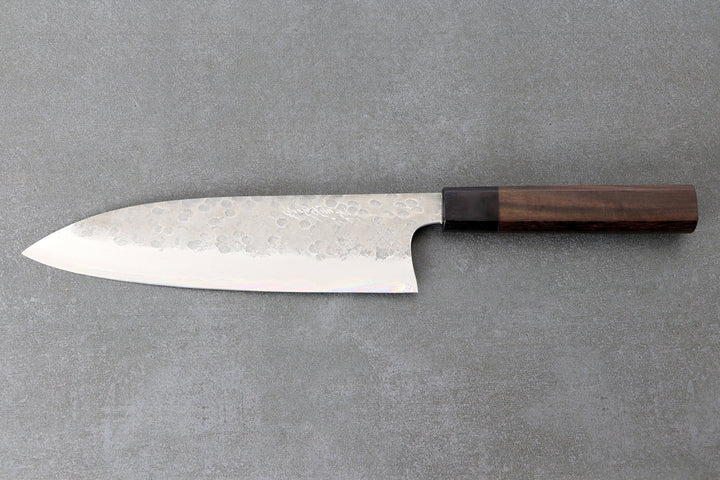 Gyuto 210mm Matsubara Blue #2 - Tsuchime finished, Walnuss Griff
