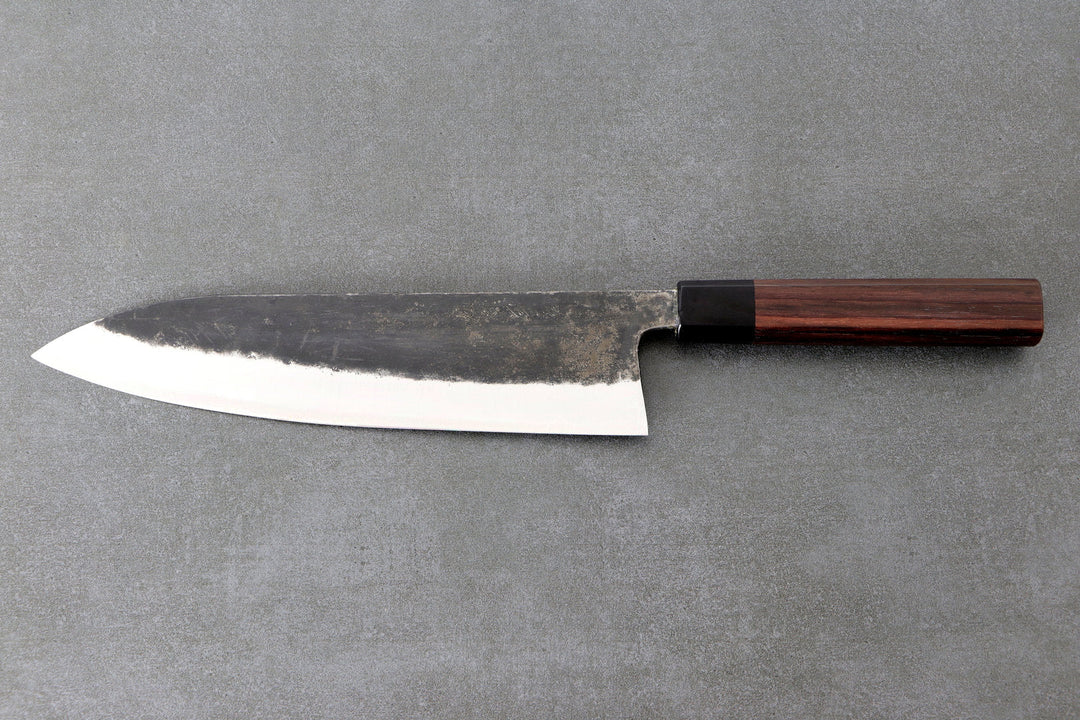 Gyuto 240mm Matsubara White #1 - Kurouchi Finished, Walnussholz Griff