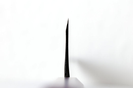 Gyuto 210mm Ishikawa Shirogami - Kurouchi finished, Urushi handle purple