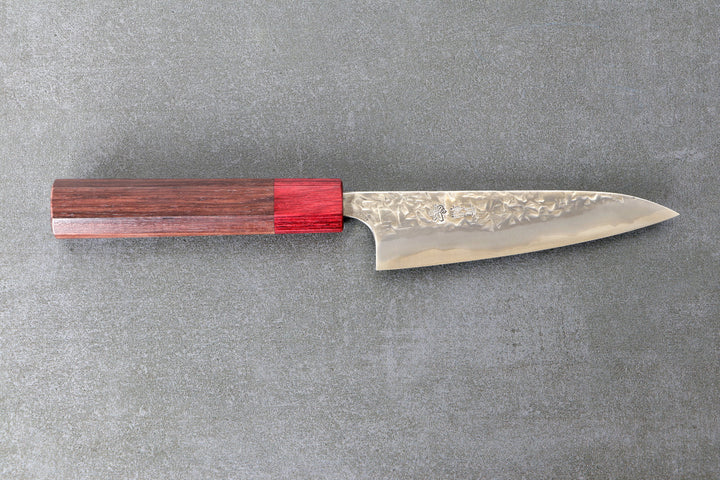 Petty 120mm Kisuke ATS-34  - Tsuchime Finish und Rosenholz Griff