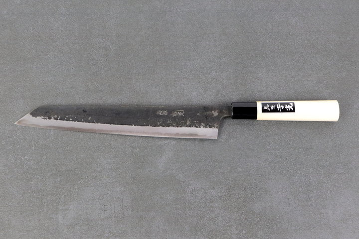 Kiritsuke Messer 240mm Yoshimitsu White #1 - Kurouchi finished, Ho-Holz Griff