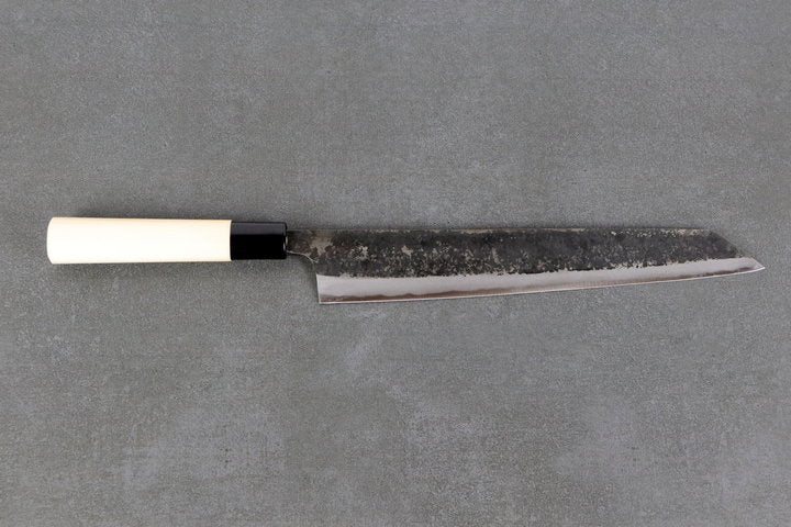 Kiritsuke Messer 240mm Yoshimitsu White #1 - Kurouchi finished, Ho-Holz Griff