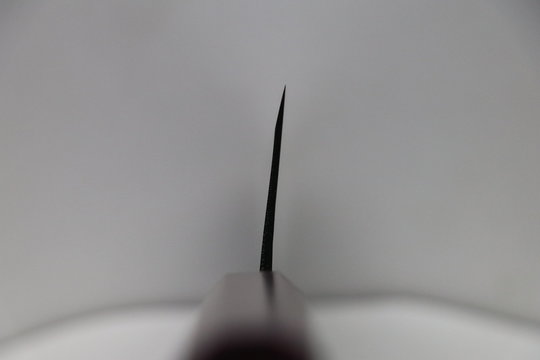 Nakiri 165mm Ishikawa White #2 - Kurouchi finished, Urushi Griff lila