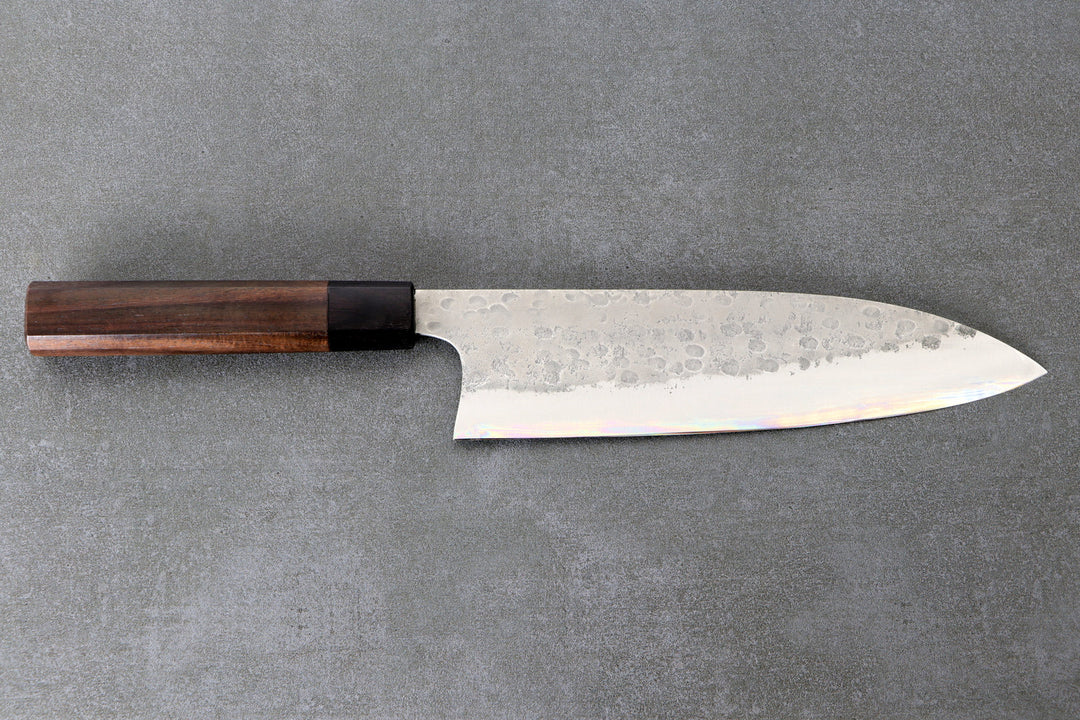 Gyuto 210mm Matsubara Blue #2 - Tsuchime finished, Walnuss Griff