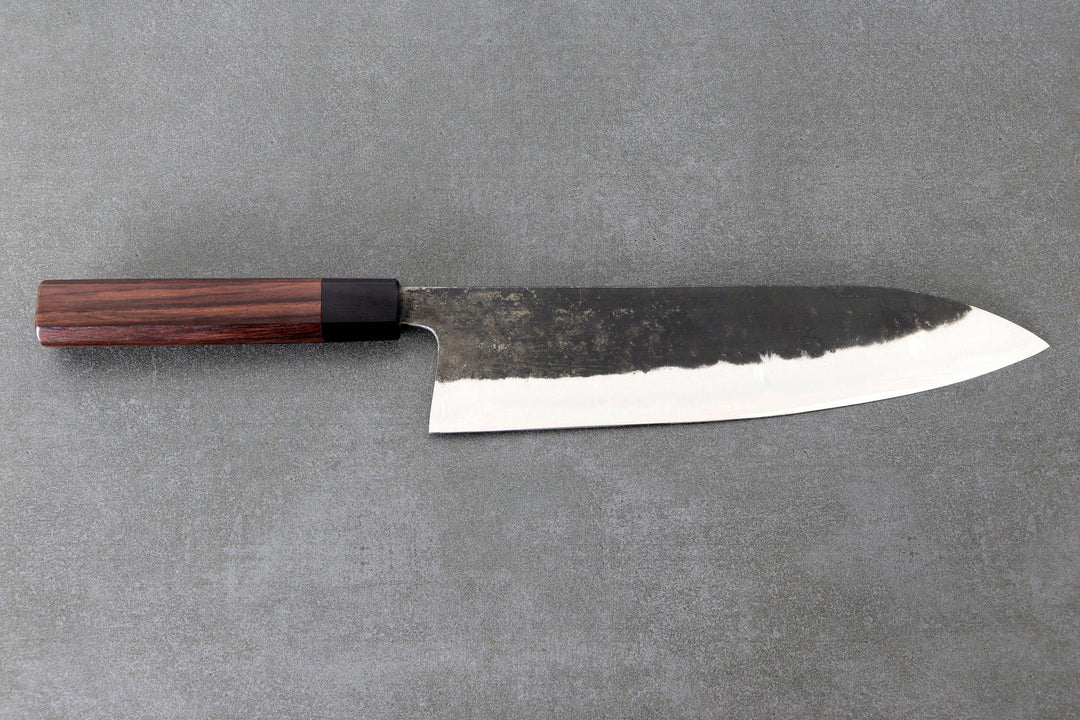 Gyuto 240mm Matsubara White #1 - Kurouchi Finished, Walnussholz Griff