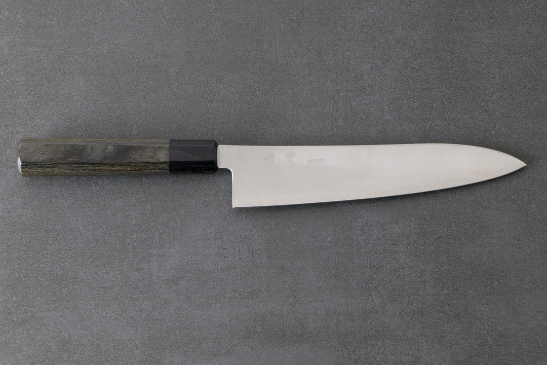 Gyuto 210mm HAP40 Silverback - polished, Complite handle Gray