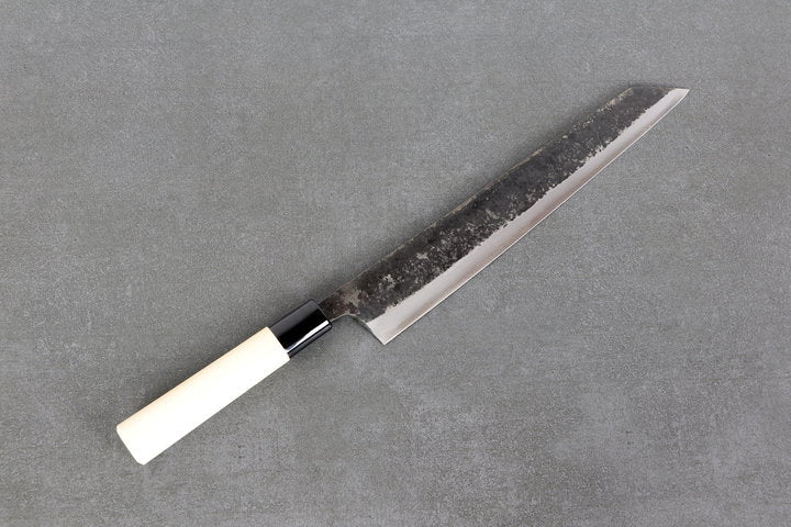 Kiritsuke Messer 240mm Yoshimitsu White #1 - Kurouchi finished, Ho-Holz Griff
