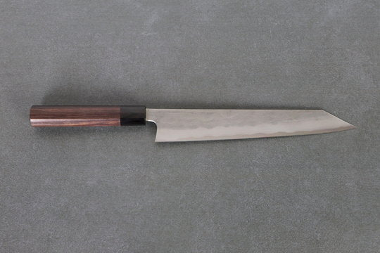 Sujihiki 24 cm Matsubara Blue #2 - Nashiji , Walnussholz Griff