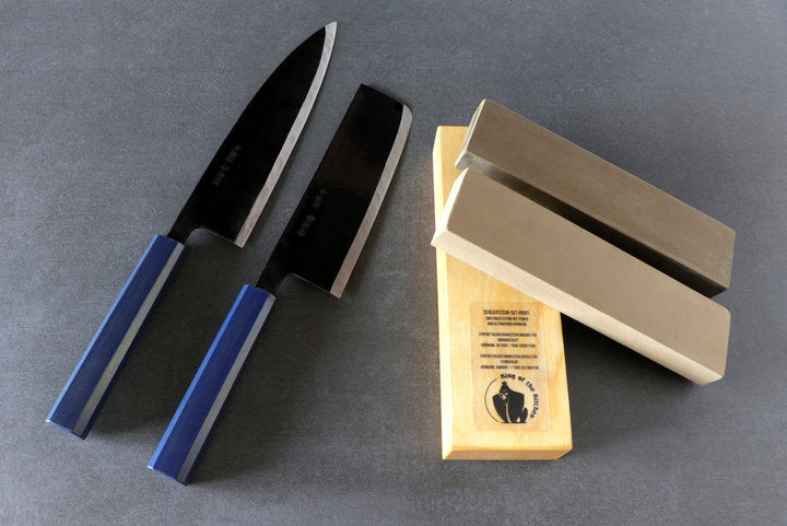 Ishikawa White #2 Messerset mit Schleifsteinset Profi - Gyuto, Nakiri 165mm