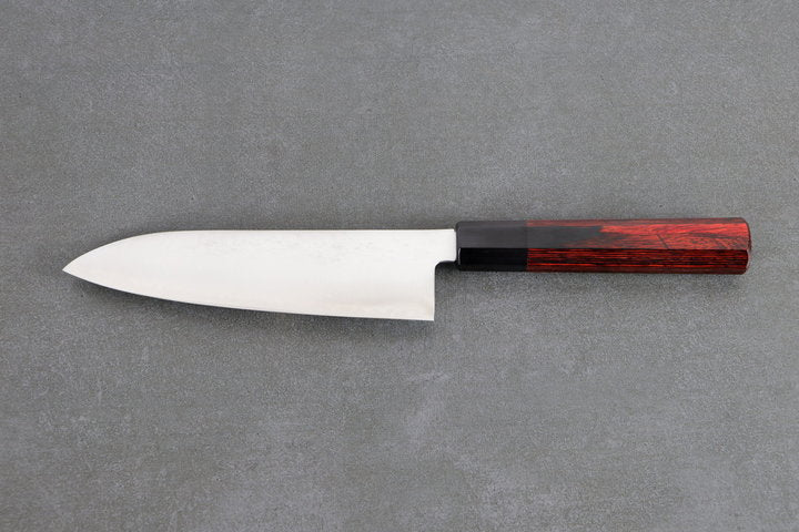 Rückseite Santoku 18cm Klinge und Holzgriff