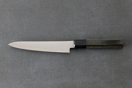 Petty 150mm Aogami Super Silverback - Polished Finish, Complite Griff Grau