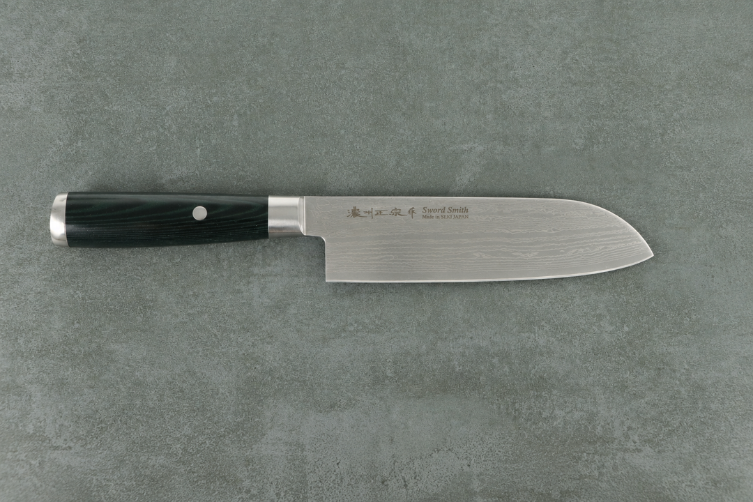 Santokumesser 17 cm – 69 Lagen Damast AUS-10 | Micarta Grün
