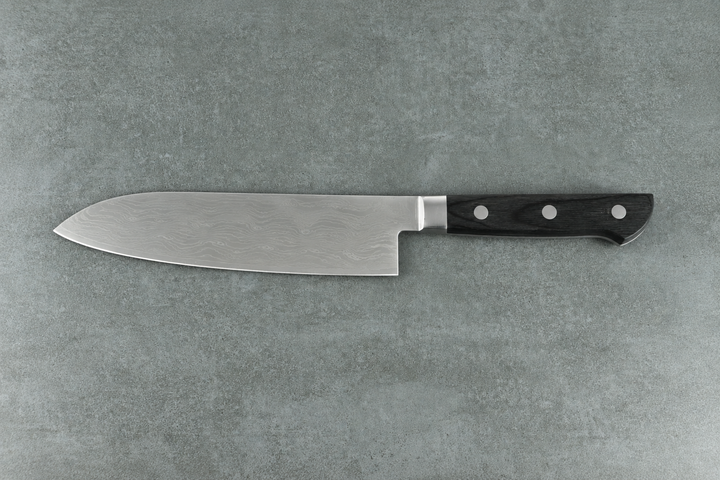 Santokumesser 17 cm – 69 Lagen Damast AUS-10 | Schwarzer Holzgriff
