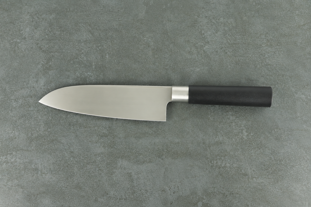 Japanisches Santoku-Messer 17 cm mit schwarzem Griff
