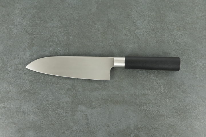 Japanisches Santoku-Messer 17 cm mit schwarzem Griff