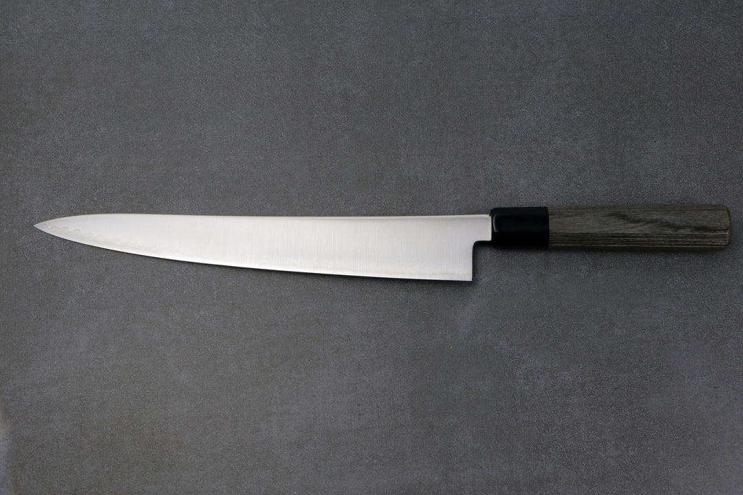 Gyuto 270mm HAP40 - Tsuchime, manche de couteau rouge