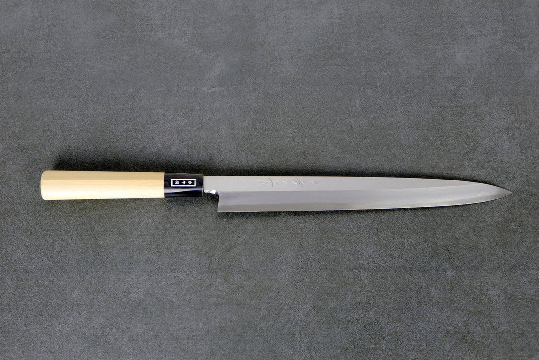 Yanagiba 27 cm Shirogami 2 Misuzu - Ho-Holz Griff mit Büffelhorn Zwinge