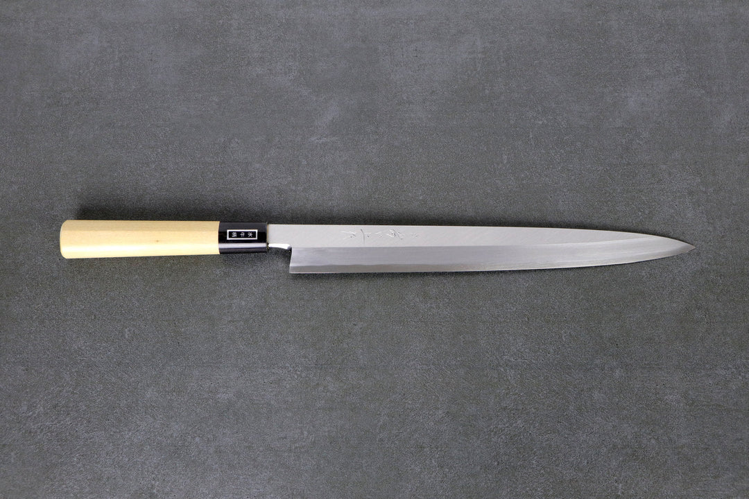 Yanagiba 300mm Shirogami 2 Misuzu - Ho-wood handle with buffalo horn ferrule